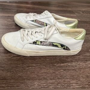 Madewell Sidewalk Low Top Sneakers Leather Snake Print